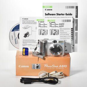 Canon PowerShot A610 Digital Camera 5MP 4x Optical Zoom Video 2GB SD Card MINT